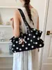 Bolsa Tote de Bolinhas de Nicho Estilo Coreano de Grande Capacidade, Bolsa de Ombro Diária Moderna e Fashion, Versátil para o Trabalho e Uso Casual, Bolsa de Ombro