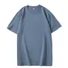 Algodão com Gelo Lycra Porcelana Verão Masculina Manga Curta Camiseta Cor Sólida Seda Gelada Casual Respirável Cor Sólida Atacado
