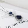 Zhen Rong desea a AliExpress el más vendido europeo y americano azul profundo colgante Baoqin temperamento pendientes de cristal azul incrustados con diamantes pendientes