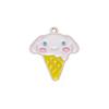 Colgante de Accesorio Conejo de Helado, Colgante Pequeño Perro Canela, Accesorios de Aleación de Esmalte de Dibujos Animados, Pulsera DIY, Collar, Ropa