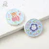 25mm Liga Redonda Dupla Face Flor Gota de Óleo Furo Reto Contas Acessórios DIY Contas para Corrente de Celular Acessórios de Joias DIY