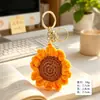 Llavero Creativo de Girasol Tejido a Crochet para Exámenes de Admisión de Secundaria y Universidad, Colgante para Mochila de Estudiante, Regalo de Graduación al por Mayor
