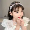 Corona de Flores de Cinta para Niñas Diadema de Perlas para Niñas 2026 Nuevo Accesorio para el Cabello de Princesa Diadema Lazo para el Cabello Tocado con Corona