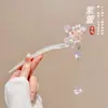 Grampo de Cabelo de Madeira de Alta Qualidade com Franjas e Design Floral, Acessório de Cabelo Estilo Chinês Tradicional para Mulheres, Novo Modelo 2026, Novo Grampo de Cabelo Estilo Chinês