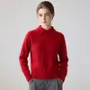 Com gola e acinturado! Suéter 100% caxemira pura para mulheres, novo pulôver de manga comprida para outono e inverno, blusa básica de tricô para o dia a dia