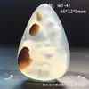 Colgante de Calcedonia Oceánica de Piedra Natural, Piedra Exquisita con Paisajes y Patrones Florales, Colgante de Ágata Versátil para Hombres y Mujeres, Artículo de Regalo 1W
