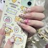 Unhas Postiças Populares do Xiaohongshu, Unhas de Manicure Francesa Estampa de Leopardo Curta de Outono e Inverno de Alta Qualidade, Unhas Postiças Sexy