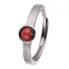Anillo de Plata de Ley S925 para Mujer con Jaspe de Piedra Preciosa Natural, Granate Rojo del Sur, Ópalo, Turquesa Incrustado con Piedras Preciosas de Colores Anillo Normcore para el Dedo Índice