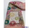 Vestido Europeo y Americano Plisado Flor 3D Lentejuelas Encaje de Malla Tela Encaje de Lentejuelas Nupcial