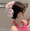 Pinza de Lazo Doble Faz Negro Estilo Hepburn para Mujer, Grande, de Alta Gama, para el Cabello, Parte Posterior de la Cabeza, Tipo Tiburón, Tocado