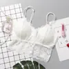 Verão Estilo Francês Renda Costas Bonitas Colete Base Camada Externa Feminino Peito Coberto Menina Peito Sexy Alça Fina Anti-Brilho Fina Alça