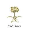 Emblema Nacional da Arábia Saudita Insígnia Adesivo de Telefone Padrão Palmeira Faca Curva Insígnia de Metal Presente Comemorativo Fonte de Fábrica Transfronteiriça