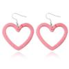 Joias Europeias e Americanas Brincos Coração Rosa, Personalizados e Modernos Brincos Coração Pêssego Vazado Aveludado Atacado
