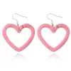 Pendientes de Corazón Rosa de Amazon para Mujer, Estilo Europeo y Americano, Moda Personalizada, Pendientes Huecos de Corazón Terciopelo