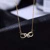 Collar de Anillo de Möbius de Plata S925 Árbol Banyan para Mujer Lujo Ligero Colgante de 8 Caracteres Celebridad Cibernética Elegante Cadena Clavicular Ilimitada