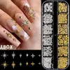 Set de Joyería para Uñas con Clavos Dorados Transfronterizos Colgante para Uñas de Resina Aleación Rhinestone Cruz Amor Lazo Joyería