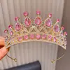 Corona de Princesa Transfronteriza Accesorios para el Cabello Infantiles Corona de Cumpleaños de Alta Gama Diadema Tocado para Niñas Dulce Estilo Coreano Diadema Corona