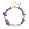 Pulsera Collar de Perlas de Agua Dulce Amatista Estilo Nuevo Otoño e Invierno para Niñas, Joyería Diaria de Lujo Ligero de Alta Gama, Regalo para Mejores Amigas