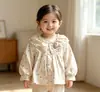 Camisa de Muñeca Floral para Bebé Niña Otoño Nuevo Estilo Solapa de Encaje Gatito Lindo Cárdigan de Manga Larga para Bebé