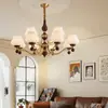 Lustre vintage de sala de estar estilo francês, luminária de jantar retrô estilo chinês novo de alta qualidade em madeira maciça, luminária Zhongshan de estética estilo Song