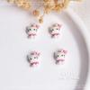Arte de uñas de cuero negro Hello Kitty KT Bow Tridimensional Wear Armor Resin Mini HelloKitty Cat Bow Tie Rosa