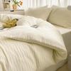 Conjunto de Cama Quatro Peças 100% Algodão Puro Seersucker de Algodão Algodão Lavado Fronha Capa de Edredom Lençóis Roupa de Cama Conjunto de Três Peças Macio