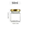 Garrafas Personalizadas para Dispensar Mel, Garrafas Hexagonais de Mel e Geleia da Amazon, Garrafas para Molho de Pimenta, Garrafas de Vidro de Alta Temperatura Resistente de Pequena Capacidade