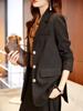 Jaqueta de Terno Casual com Senso de Design Feminina Primavera e Outono 2023 Novo Estilo Coreano Moda Fenda Traseira Solta Top de Terno