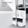 Set de Escoba Magnética para Uso Doméstico, Set Combinado Plegable de Escoba y Recogedor, Escoba de Cerdas Suaves, Escoba Giratoria que No Retiene Cabello