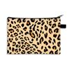 Bolsa de Maquiagem Estampa de Leopardo Retrô para Mulheres, Bolsa de Mão Clutch, Batom, Troco, Produtos de Skincare, Artigos de Higiene Pessoal, Armazenamento, Pincel de Maquiagem, Bolsa de Mão