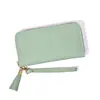 Bolso de Mano para Teléfono de Color Sólido Estilo Nuevo, Cartera Larga para Mujer, Billetera Fina de Gran Capacidad, Porta Tarjetas Multifuncional, Bolso de Mano de PU