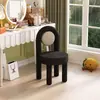 Cadeira de penteadeira para quarto na cor creme, banqueta popular para maquiagem e nail art, cadeira de luxo leve, adequada para quartos de meninas, design simples e estiloso