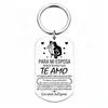 Chaveiro de aço inoxidável "Te amo" espanhol mais vendido internacionalmente, pingente para casal, presente de Dia dos Namorados, atacado