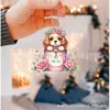 Colgante plano decorativo de acrílico para espejo retrovisor de coche, regalo de San Valentín, perro creativo personalizado 2024