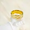 Moda Europea y Americana Simple Borde Biselado Doble Arco Interior Patrón de Sarga Anillo de Arena Horizontal Anillo de Acero Inoxidable Dominante con Patrón Cepillado