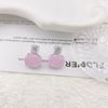 Novo Rosa Verde Oval Zircon Brincos S925 Agulha de Prata Advanced Sense Simples Moda Brincos Pequenos Brincos Frescos All-match