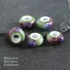 Contas Cerâmicas Vintage com Furo Grande, Contas Espaçadoras Planas com Esmalte Floral, Materiais para Colar Pulseira de Joias DIY Feitas à Mão, Contas Soltas