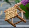 Banqueta Quadrada Sólida de Madeira Tecida Artesanal Pura da Família Dai da Especialidade de Yunnan Robusta e Durável Banqueta Quadrada Pequena para Restaurante e Casa