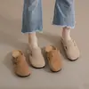 Sapatos femininos estilo Birkenstock mais vendidos, nova coleção outono 2026, sapatos baixos retrô em camurça, mocassins slip-on com design de bico fechado
