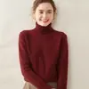 Nuevo jersey de punto de cachemira para mujer, otoño e invierno 2026, de manga larga, cuello alto, suéter cálido, corte ajustado, agradable para la piel