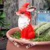 Figuras de Zorro al por Mayor, Zorros de Nueve Colas de Pelo Largo, Accesorios Decorativos para Suculentas, Macetas de Cactus Impermeables y Resistentes al Sol para Paisajismo de Jardín