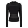 Primavera Outono Inverno Fino Gola Meia Alta Interior Manga Comprida Camisola Top Design Chique Oco Camisola Camisa Base Feminina