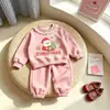 Conjunto de Dos Piezas con Sudadera de Manga Larga y Pantalón Jogger para Niña Dulce - Otoño e Invierno 2026 - Nuevo y Elegante - Moderno
