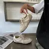 Zapatillas de entrenamiento clásicas retro alemanas súper suaves de piel de vaca para mujer, zapatillas de cordones con patchwork estilo Forrest Gump, zapatillas planas de punta redonda, zapatillas deportivas casuales