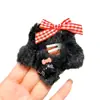 Novo Grampo de Cabelo de Gato Rosa de Pelúcia Estrela Outono Laço Xadrez Doce Estilo Menina Grampo Lateral Acessórios de Cabelo