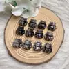 Obsidiana Plateada Natural Cuentas Sueltas Piezas Talladas Zorro de Nueve Colas Cabello Frito Piezas Sueltas de Zorro Accesorios Hechos a Mano para DIY
