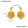Pendientes de girasol vintage franceses de estilo cortesano, de gran oferta transfronteriza, con diseño moderno y chapado en acero de titanio y oro auténtico de 18 quilates.