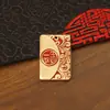 Chaveiro auspicioso de paz em latão puro com envelope de paz em óleo vermelho, cordão de chave trançado à mão, pingente para chave de carro