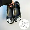 Estampado de leopardo retro ins Crocs accesorios DIY estilo desierto flores para zapatos hebilla de zapato de mujer decoración flor de rosa linda desmontable