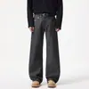 Novos Calças Masculinas Longas de Perna Larga Outono/Inverno 2026, Vintage Desgastado, Simples, Casual, Soltas, Versáteis, Emagrecedoras, Modernas